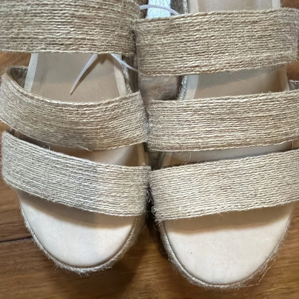 EILEEN FISHER MAYLA 9 Natural Jute Espadrille PLATFORM SANDALS NEW Beach Coastal